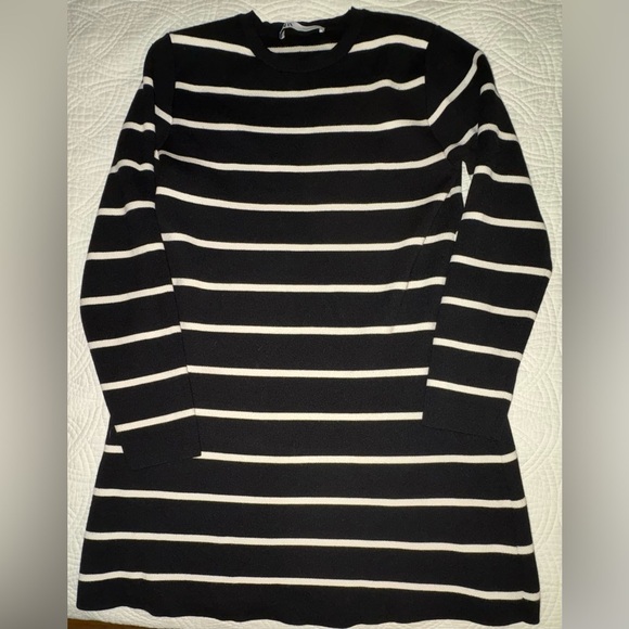 Zara Sweater striped Mini Dress Large - Picture 3 of 9